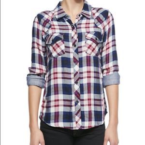 Rails Plaid Button-Down Shirt in Blue, White & Burgundy